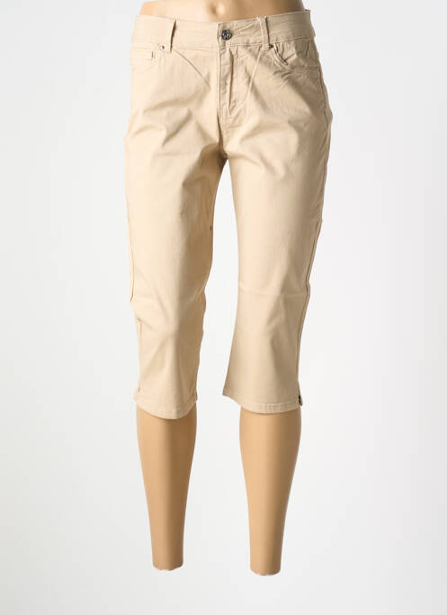 Corsaire stretch taille basse beige C'EST BEAU LA VIE femme