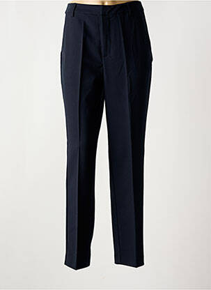Pantalon chino tissage popeline taille haute bleu KAFFE femme