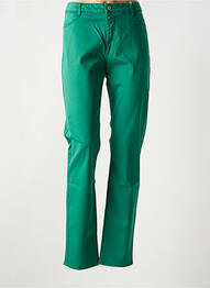 Pantalon slim tissage popeline taille normale vert KANOPE femme