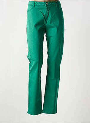 Pantalon slim tissage popeline taille normale vert KANOPE femme