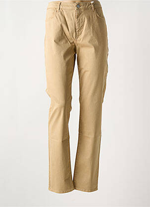 Pantalon slim tissage popeline taille normale beige KANOPE femme