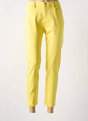Jeans coupe slim stretch taille normale jaune C'EST BEAU LA VIE femme