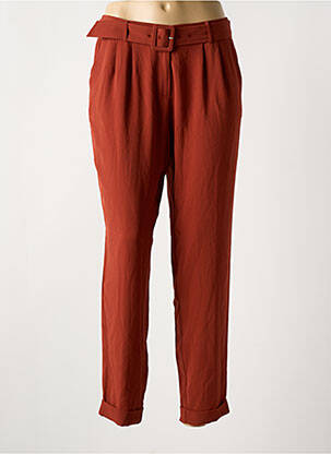Pantalon droit coupe carotte taille normale marron ANDAM femme