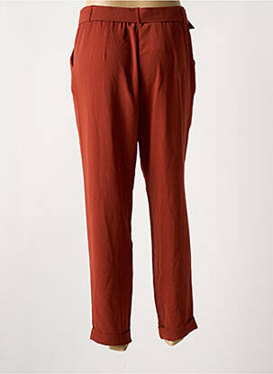 Pantalon droit tissage crêpe taille normale marron ANDAM femme