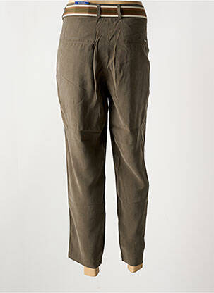 Pantalon chino tissage popeline taille haute vert TONI femme