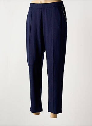 Pantalon chino broderie galons latéraux taille normale bleu MALOKA femme