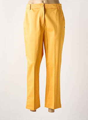 Pantalon droit tissage popeline taille normale jaune SURKANA femme