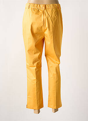 Pantalon droit tissage popeline taille normale jaune SURKANA femme