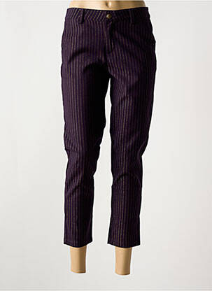 Pantalon 7/8 taille à pinces taille basse violet FREEMAN T.PORTER femme
