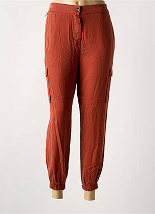 Pantalon cargo tissage popeline taille normale orange LCDN femme