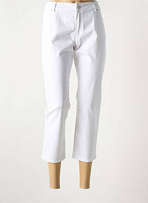 Pantacourt tissage popeline taille normale blanc C'EST BEAU LA VIE femme