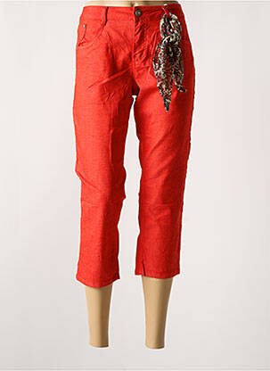 Pantacourt stretch taille normale rouge CREAM femme