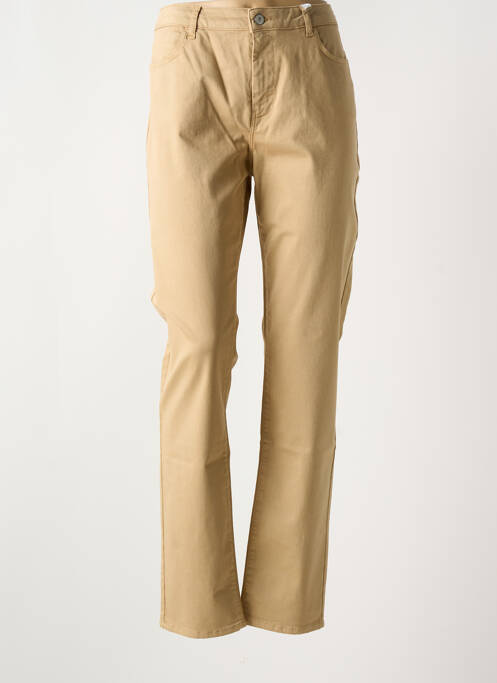 Pantalon slim tissage popeline taille normale beige KANOPE femme