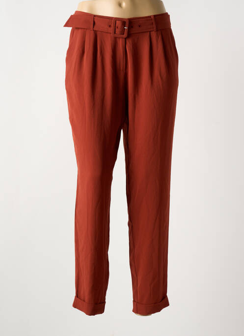 Pantalon droit coupe carotte taille normale marron ANDAM femme