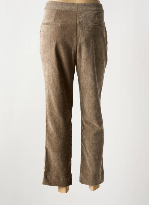 Pantalon chino fermeture zippée sous rabat boutonné taille normale marron SURKANA femme