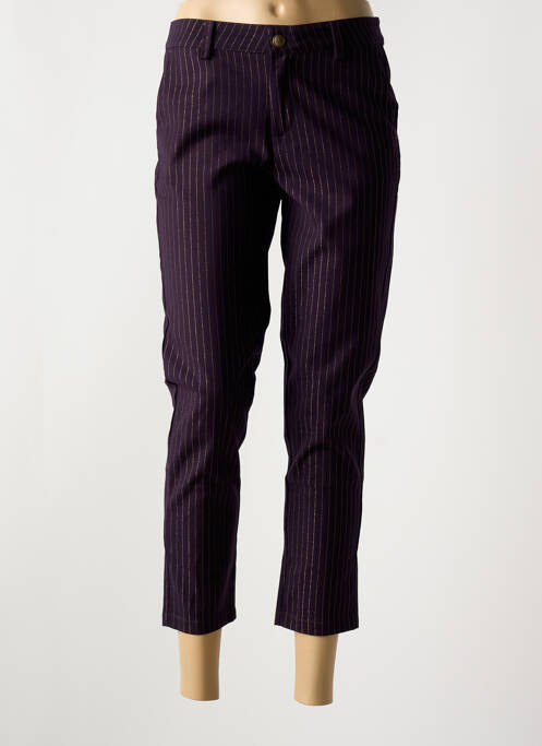 Pantalon 7/8 taille à pinces taille basse violet FREEMAN T.PORTER femme