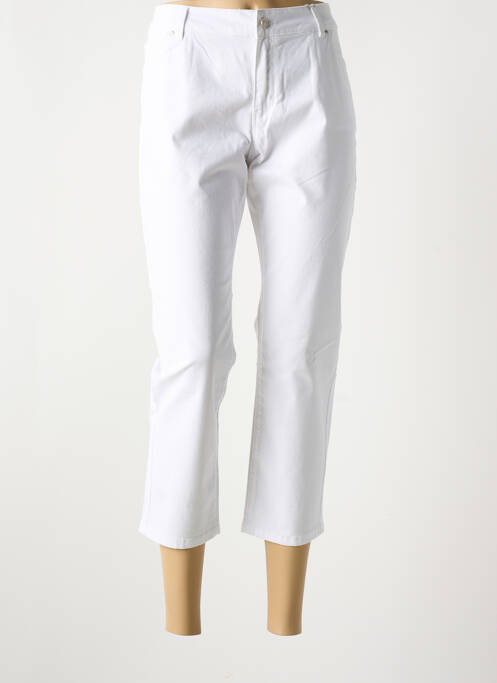 Pantacourt tissage popeline taille normale blanc C'EST BEAU LA VIE femme
