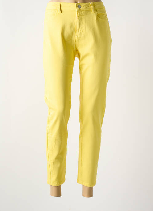 Jeans coupe slim jaune C'EST BEAU LA VIE pour femme