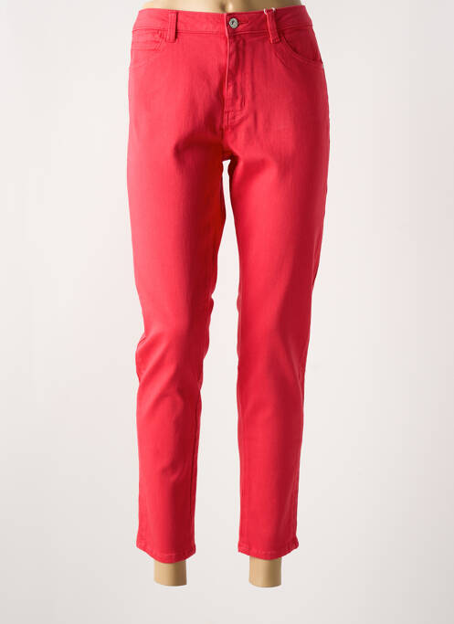 Jeans coupe slim rouge C'EST BEAU LA VIE pour femme
