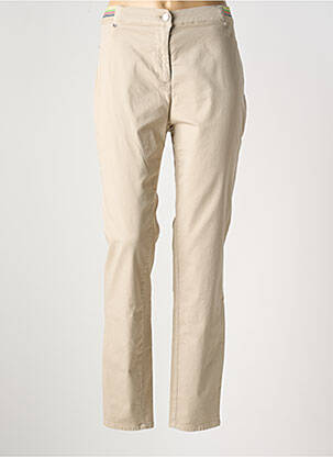 Pantalon slim taille élastique taille normale beige TONI femme
