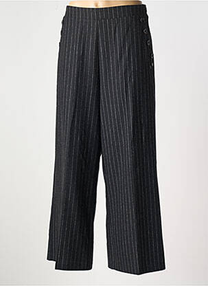 Pantalon large fermeture zip latéral taille haute noir SURKANA femme