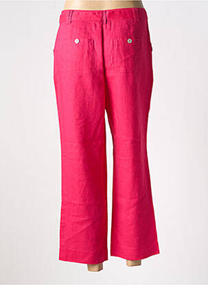 Pantalon 7/8 fermeture zippée sous rabat boutonné rose JULIE GUERLANDE femme
