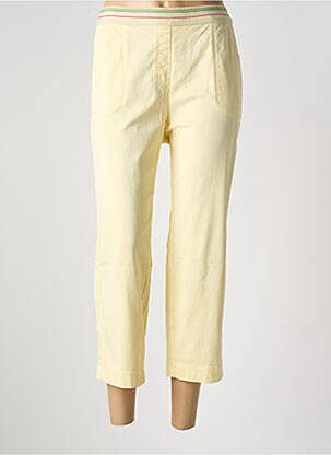Pantacourt stretch taille normale jaune TONI femme