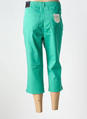 Pantacourt stretch taille haute vert TONI femme