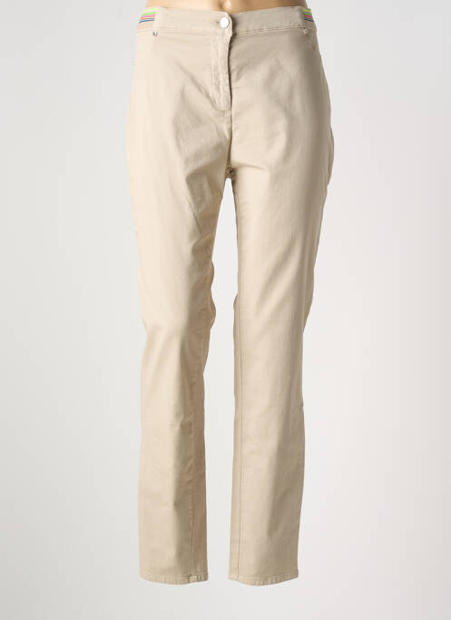 Pantalon slim taille élastique taille normale beige TONI femme