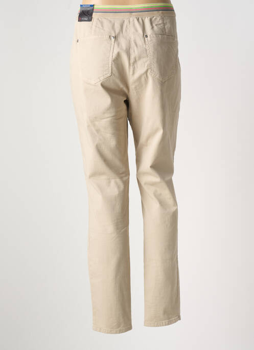 Pantalon slim taille élastique taille normale beige TONI femme