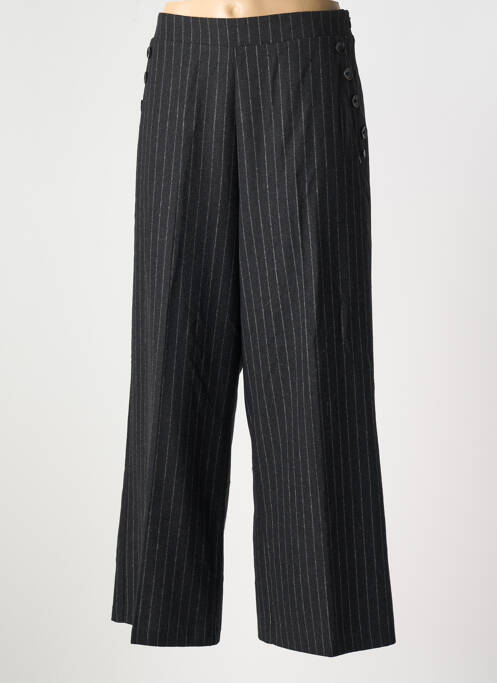 Pantalon large fermeture zip latéral taille haute noir SURKANA femme