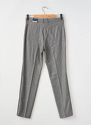 Pantalon slim fermeture zippée sous rabat boutonné gris TONI femme