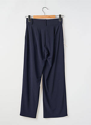Pantalon droit fermeture zippée sous rabat boutonné taille normale bleu ANDAM femme
