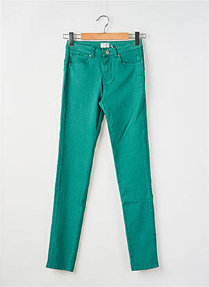 Pantalon slim tissage popeline taille normale vert C'EST BEAU LA VIE femme