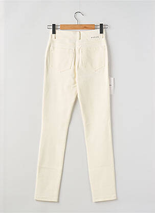 Pantalon droit fermeture zippée sous rabat boutonné taille normale blanc ANDAM femme