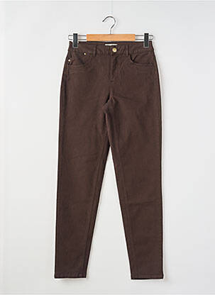 Pantalon slim stretch taille haute marron LOLA ESPELETA femme