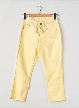 Pantacourt stretch taille normale jaune CREAM femme
