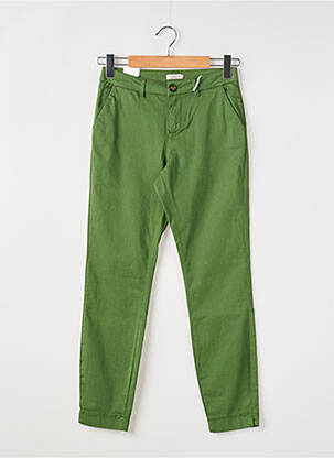 Pantalon chino fermeture zippée sous rabat boutonné taille normale vert KANOPE femme