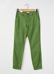 Pantalon chino fermeture zippée sous rabat boutonné taille normale vert KANOPE femme