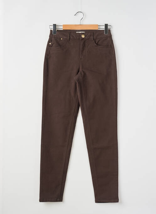 Pantalon slim stretch taille haute marron LOLA ESPELETA femme