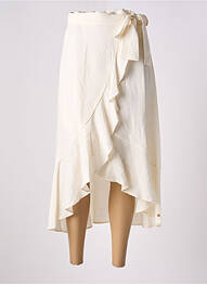 Jupe longue fermeture zippée au dos beige SURKANA femme
