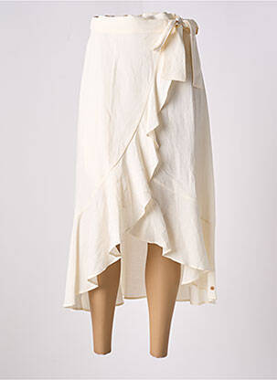 Jupe longue fermeture zippée au dos beige SURKANA femme