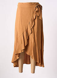 Jupe longue fermeture zippée au dos marron SURKANA femme