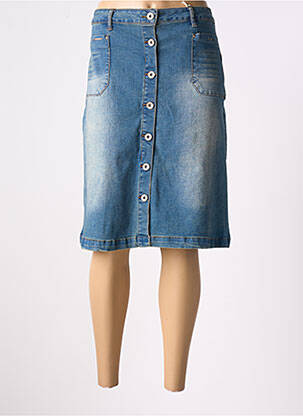 Jupe mi-longue coupe droite bleu CREAM femme