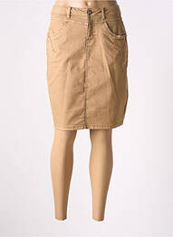 Jupe mi-longue stretch marron CREAM femme