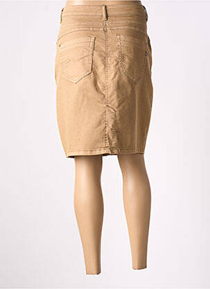 Jupe mi-longue stretch marron CREAM femme
