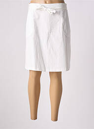 Jupe mi-longue stretch blanc LILI & CAROLINE femme