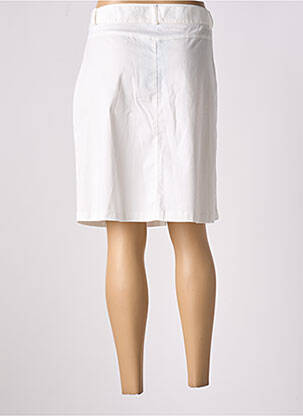 Jupe mi-longue stretch blanc LILI & CAROLINE femme