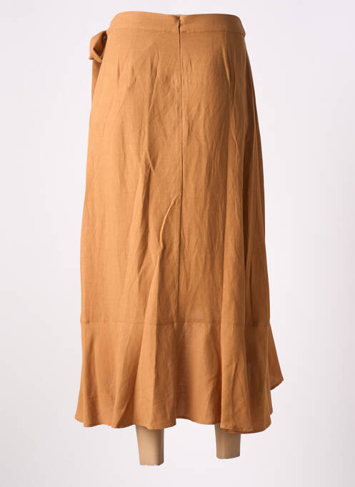 Jupe longue fermeture zippée au dos marron SURKANA femme