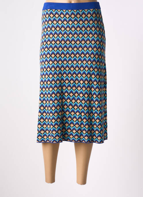 Jupe mi-longue coupe droite bleu SURKANA femme